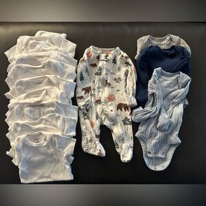 Carter's White and Multicolor Kids One Pieces